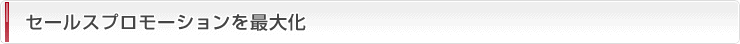 セールスプロモーションを最大化